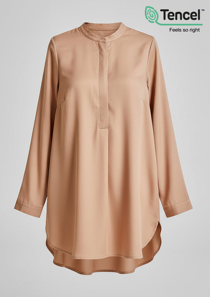 Button Up Tunic-Tencelâ„¢ - BOKITTA