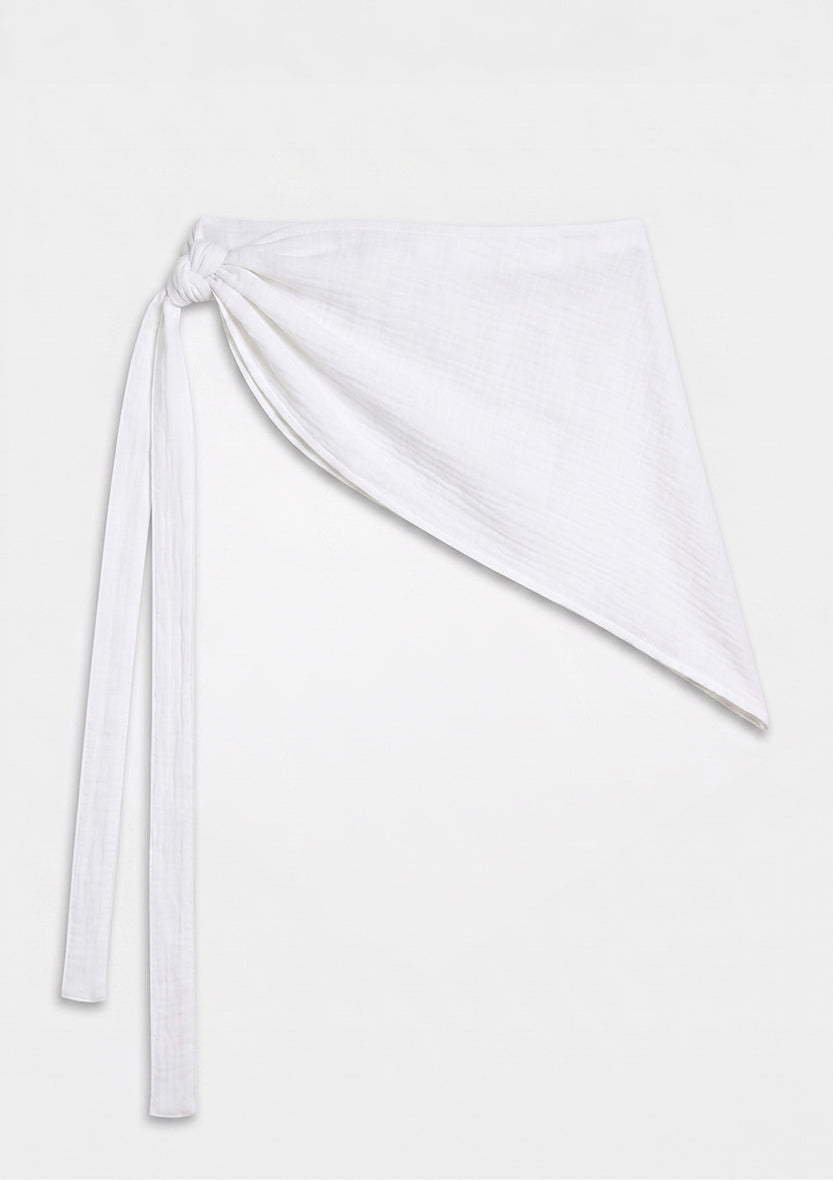 Capri Ruffle Maxi Skirt - White Linen Combo