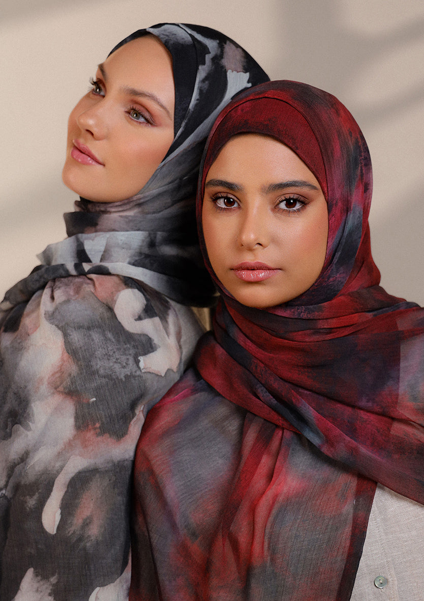 Burning Rose - Instant Hijab With Inner