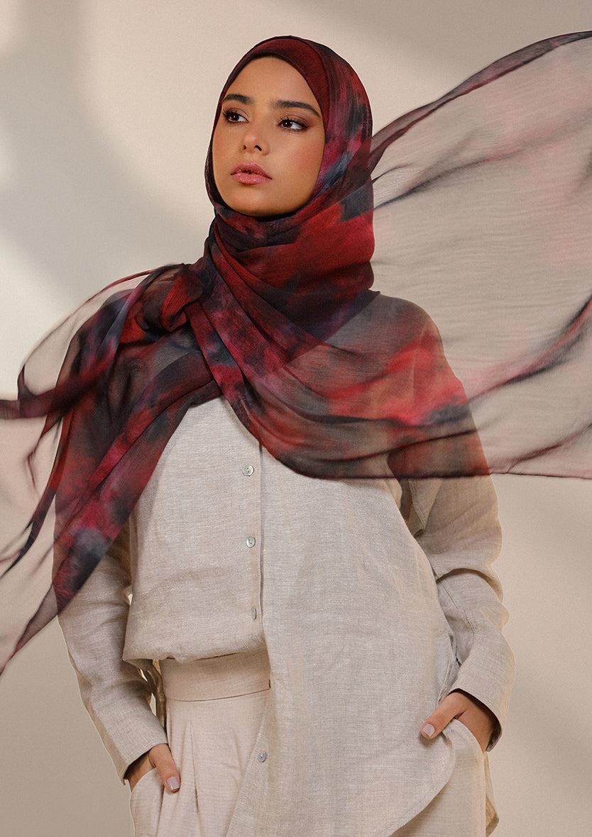 Burning Rose - Instant Hijab With Inner