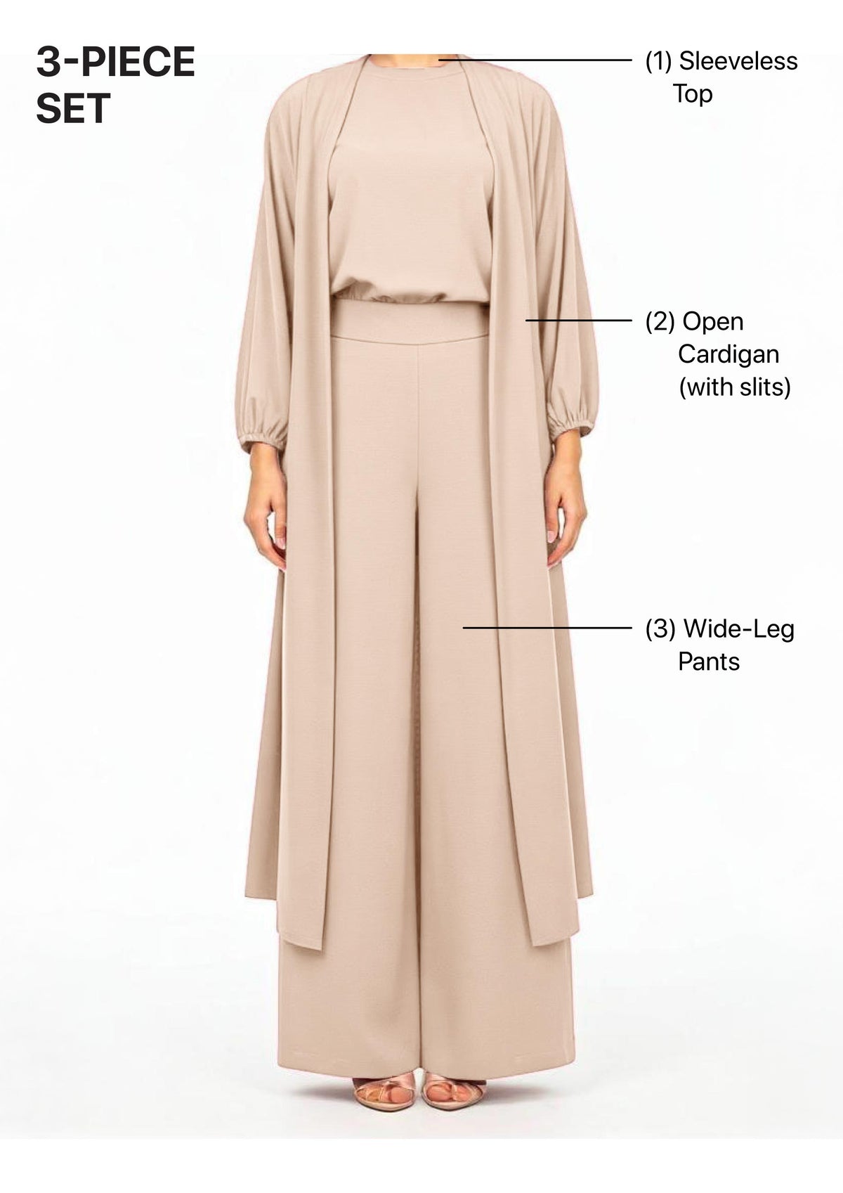 Stone - Haya 3 Piece Co-ord Set