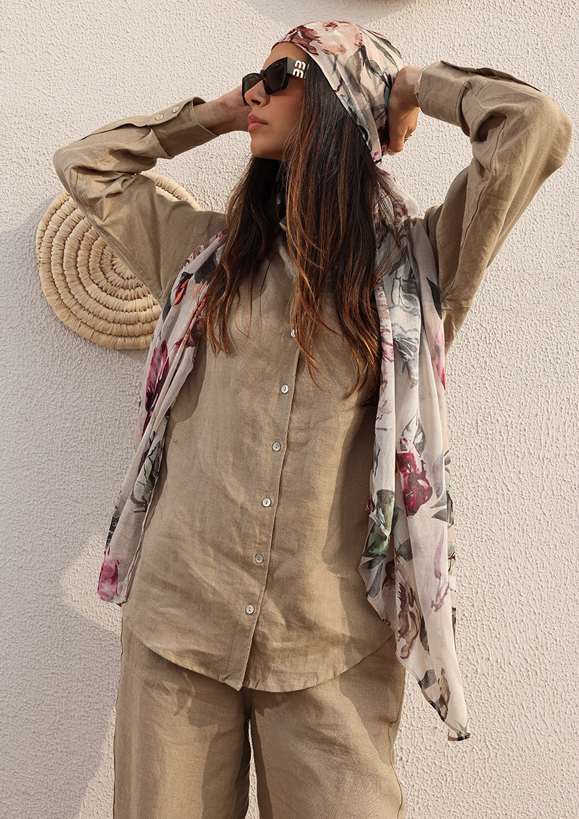 100% Italian Linen Co-ord Set - Olive