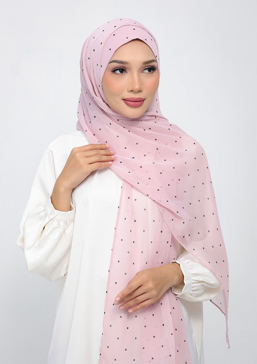 Polka Pink - Instant Hijab With Inner