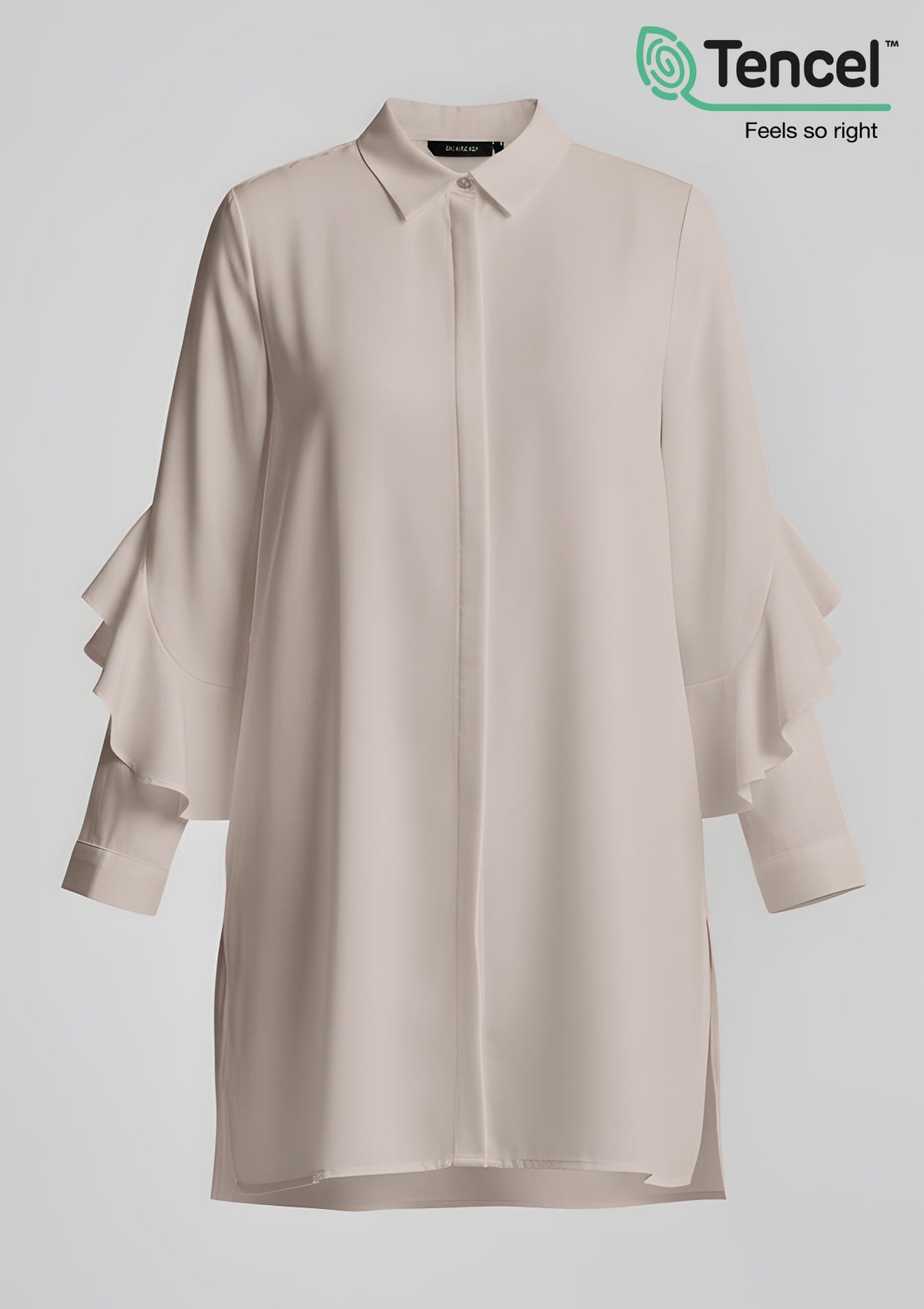 Ruffled Shirt-Tencelâ„¢ - BOKITTA
