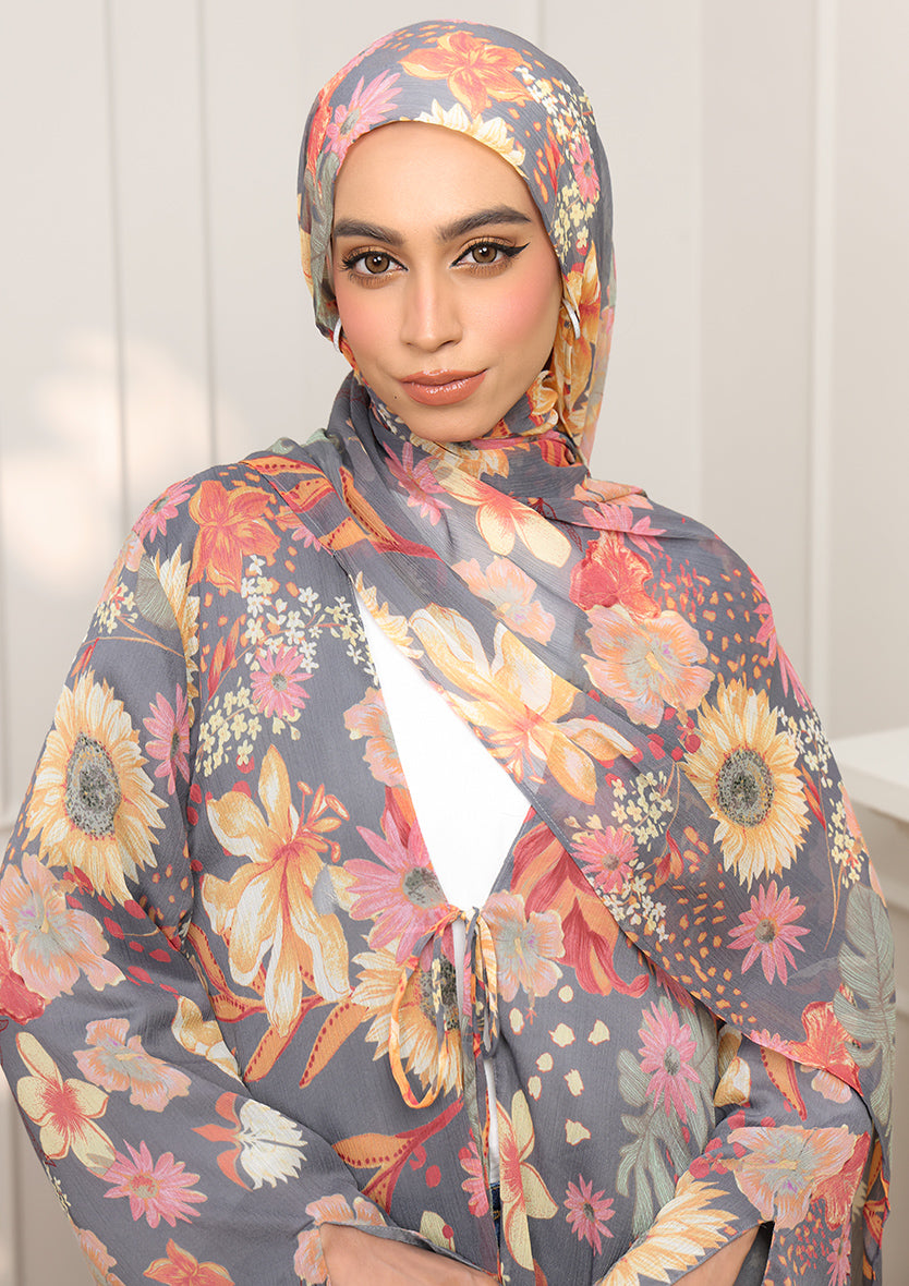 Tie Front Abaya & Shawl Set - Integrity