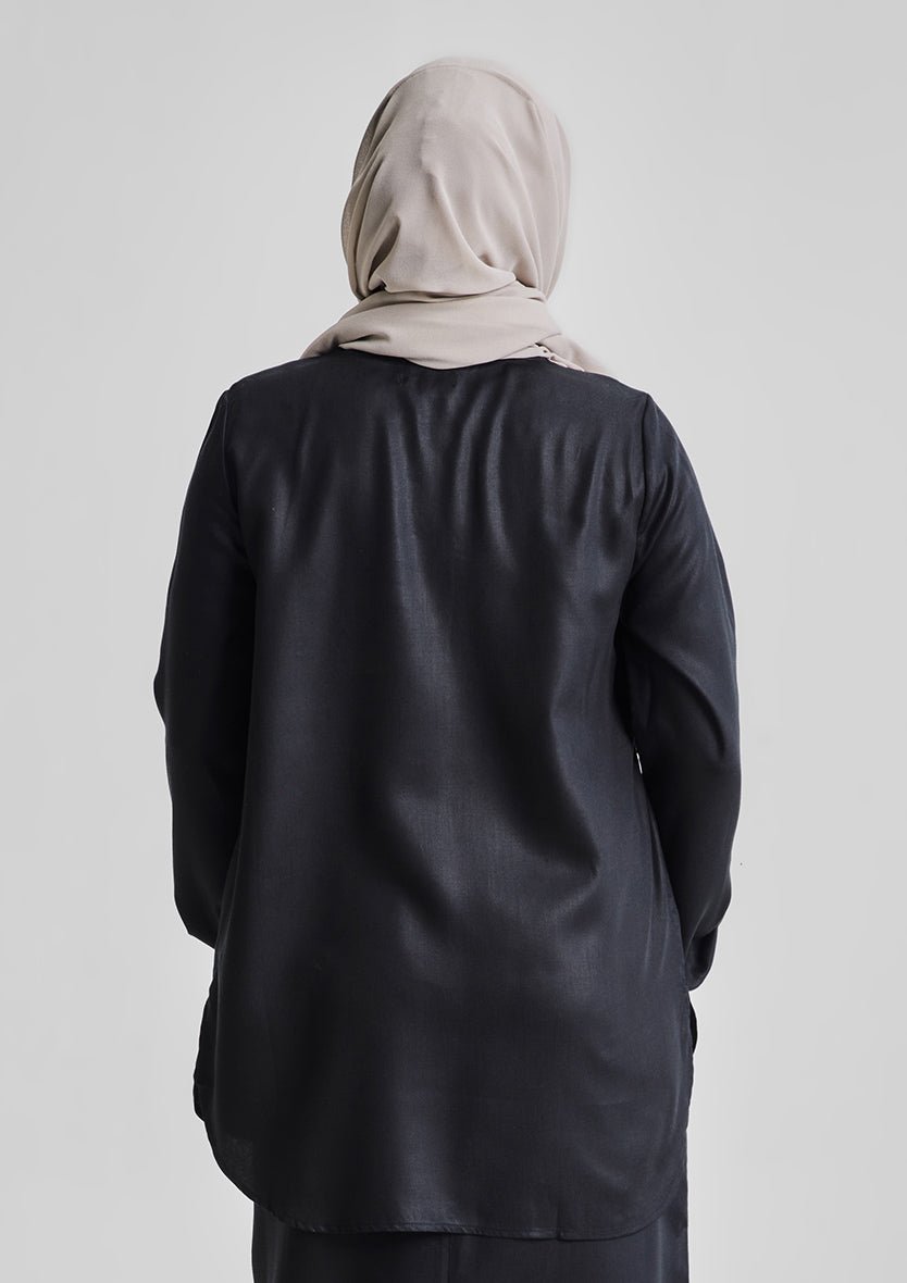 Button Up Tunic-Tencelâ„¢ - BOKITTA