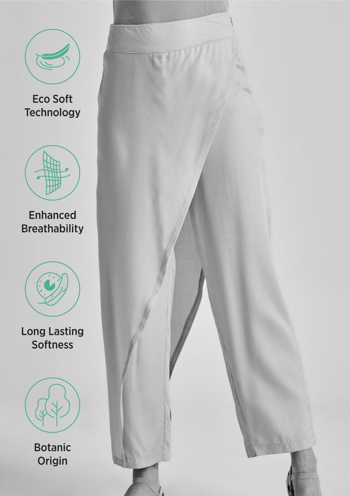 Overlapping Wide-Leg Pants in Tencel™