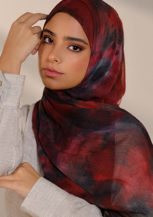 Burning Rose - Instant Hijab With Inner