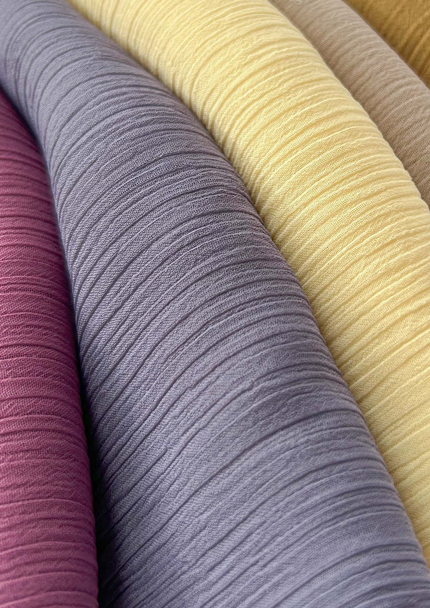 Silver - Plain Crinkled Chiffon