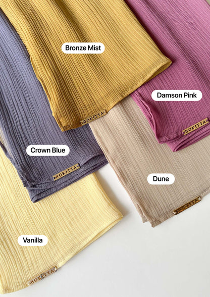 Silver - Plain Crinkled Chiffon