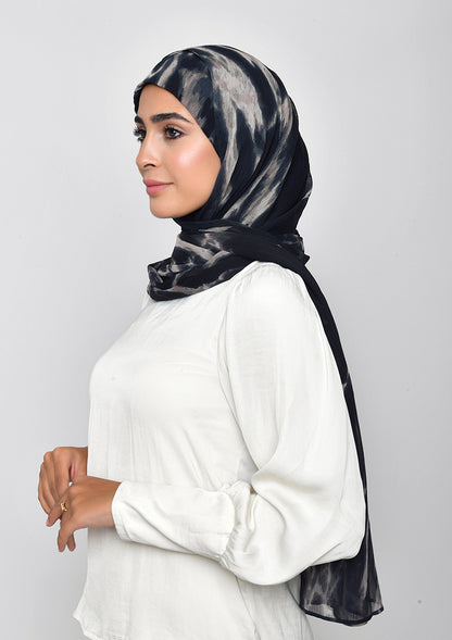 Black Marble  - Instant Hijab with Inner