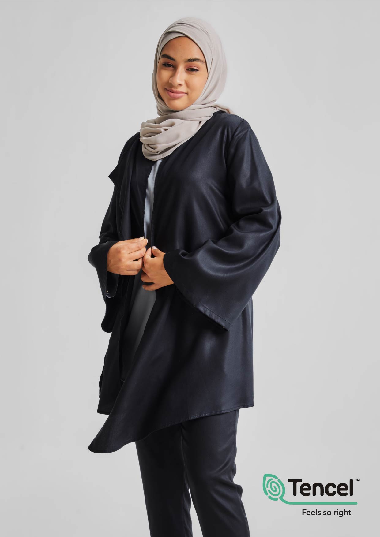 Asymmetric Draped Cardigan in Tencel™