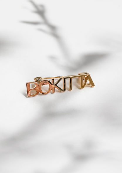 Bokitta Typography Brooch