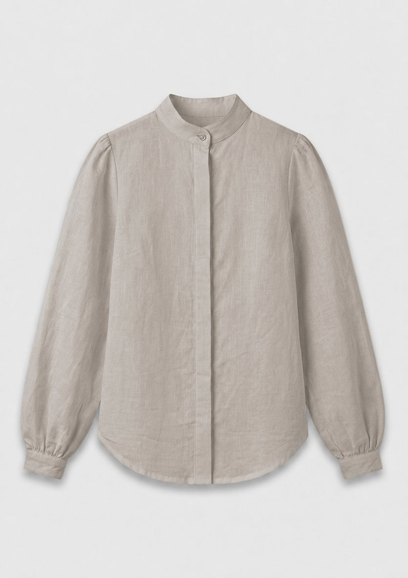 Capri Wrap Blouse - Mushroom
