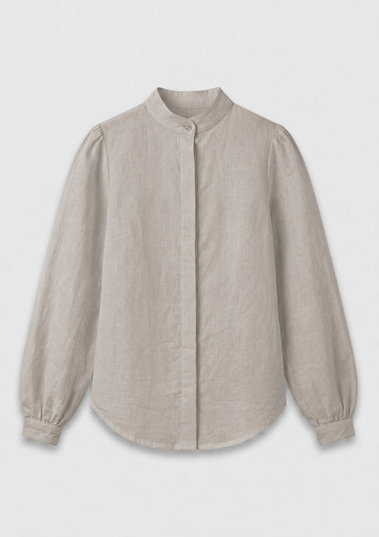 Capri Wrap Blouse - Mushroom