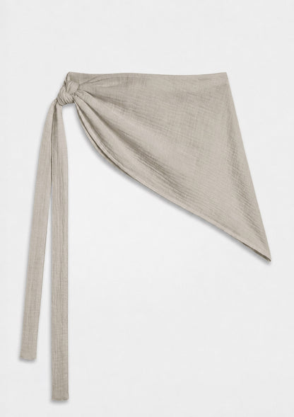 Capri Ruffle Maxi Skirt - Mushroom Linen Combo