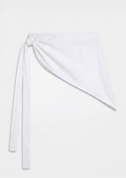 Capri Ruffle Maxi Skirt - White Linen Combo