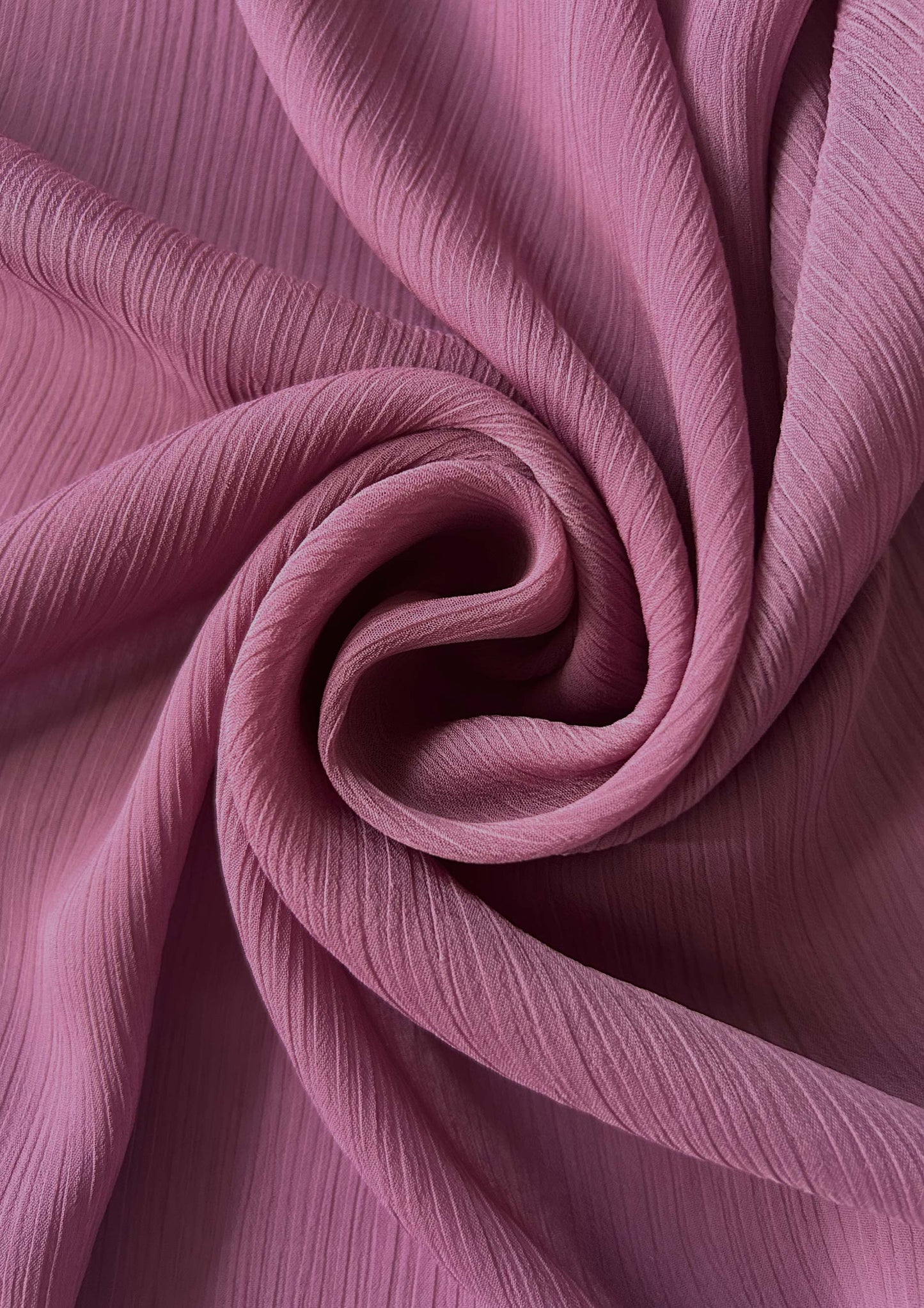 Damson Pink - Plain Crinkled Chiffon