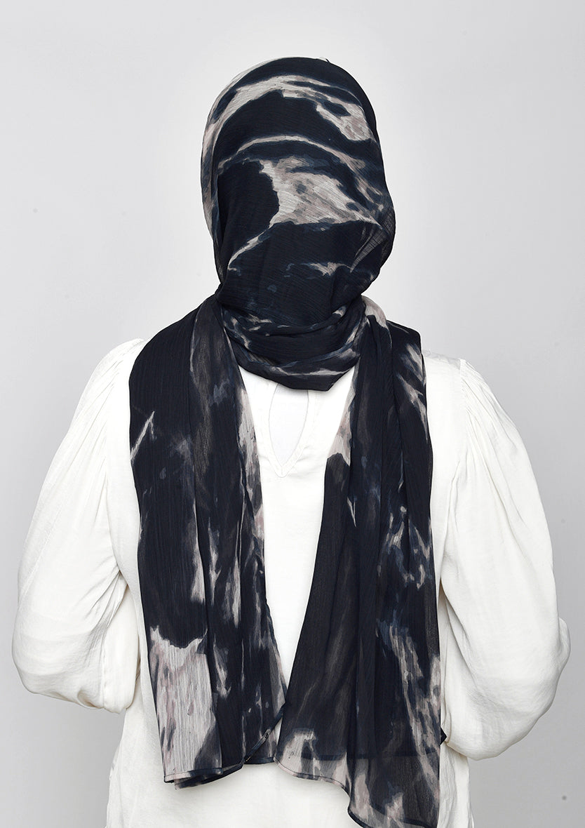 Black Marble  - Instant Hijab with Inner