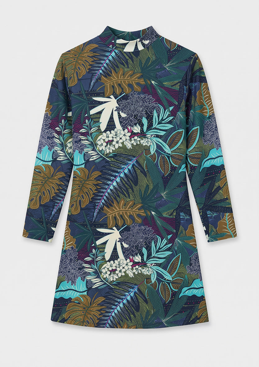 Forest Mirage Navy - 3 Piece Modest Swim Set