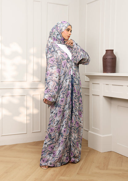 Tie Front Abaya & Shawl Set - Eden Garden