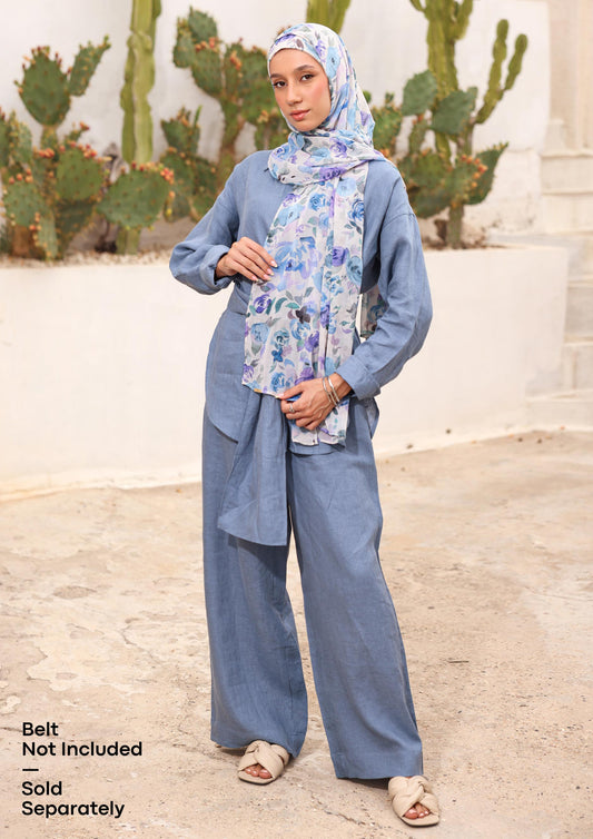 100% Italian Linen Co-ord Set - Blue
