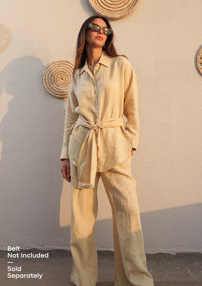 100% Italian Linen Co-ord Set - Butter Yellow