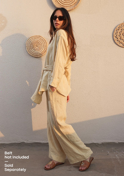 100% Italian Linen Co-ord Set - Butter Yellow