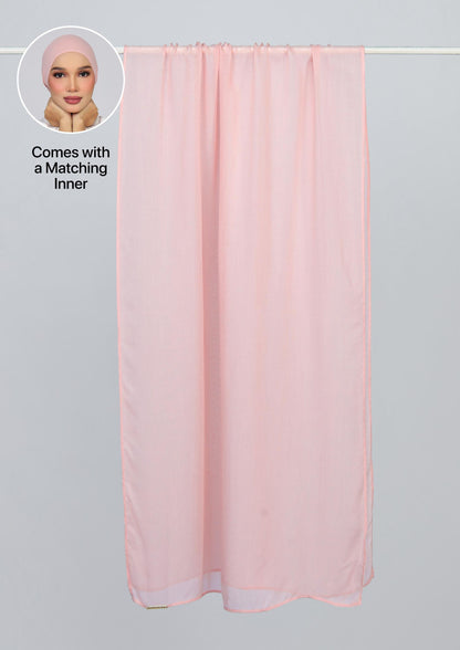 Dusty Pink - Modal Woven Shawl Set with Inner