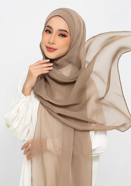 Neutral Beige - Plain Crinkled Chiffon