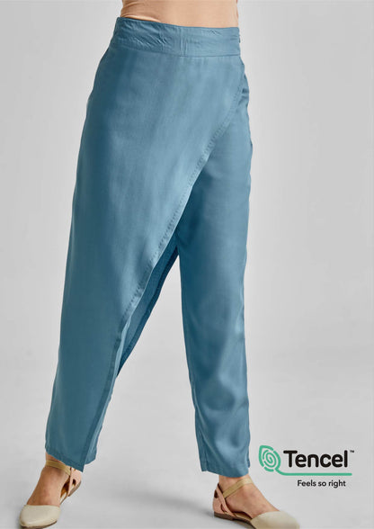 Overlapping Wide-Leg Pants in Tencel™