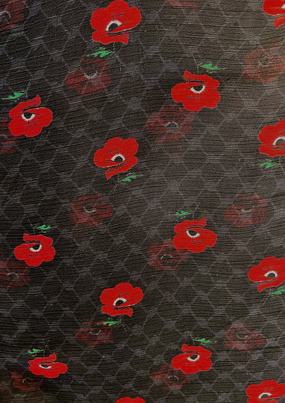 Black Poppy of Palestine - Instant Hijab With Inner