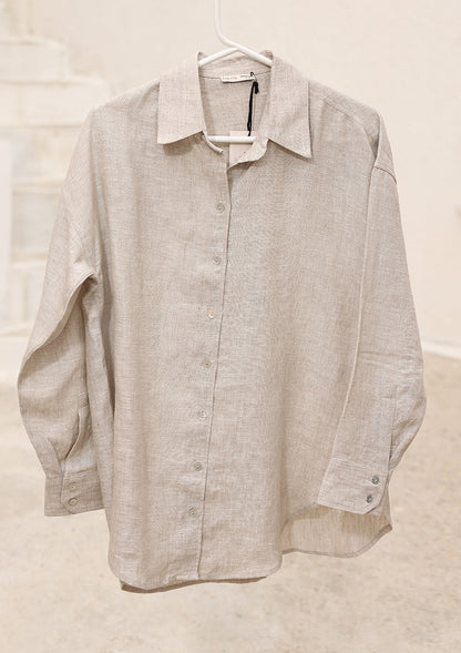 100% Italian Linen Shirt - Natural beige