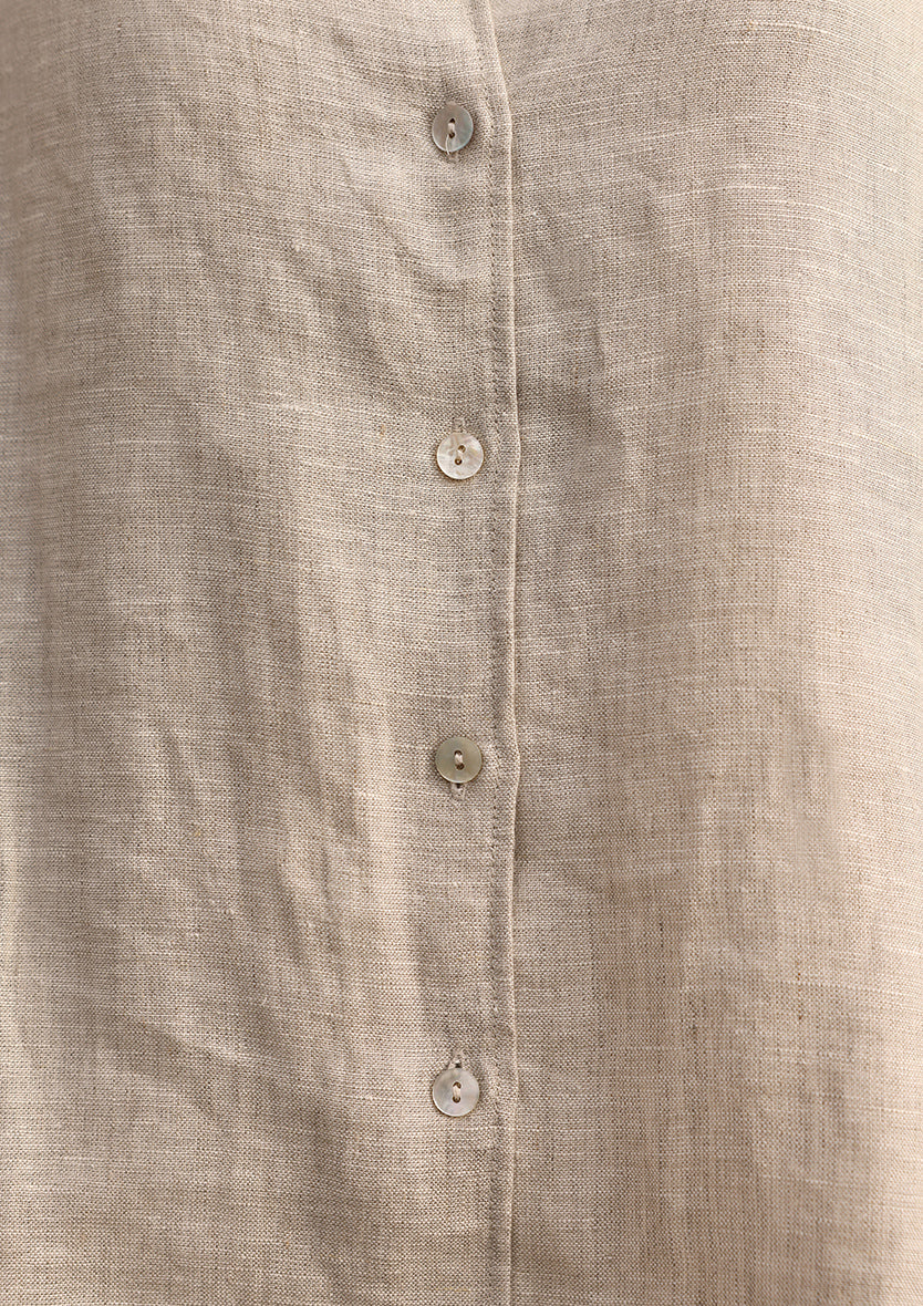 100% Italian Linen Shirt - Natural beige