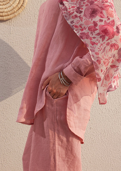 100% Italian Linen Co-ord Set - Pink