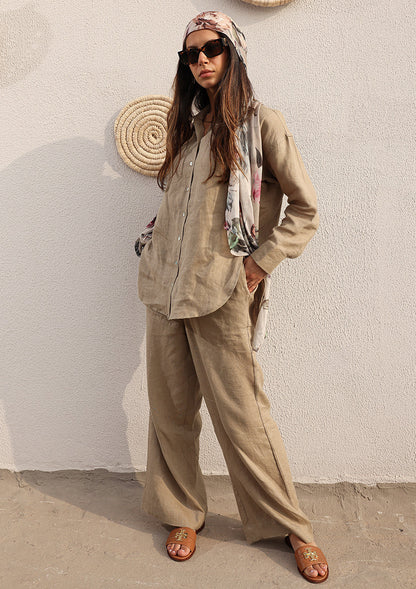 100% Italian Linen Co-ord Set - Olive