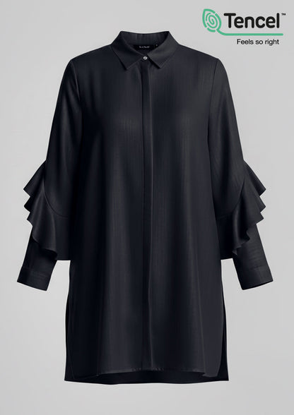 Ruffled Shirt-Tencelâ„¢ - BOKITTA