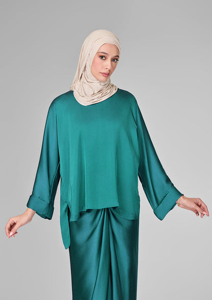Green Satin - Sarong & Top Set