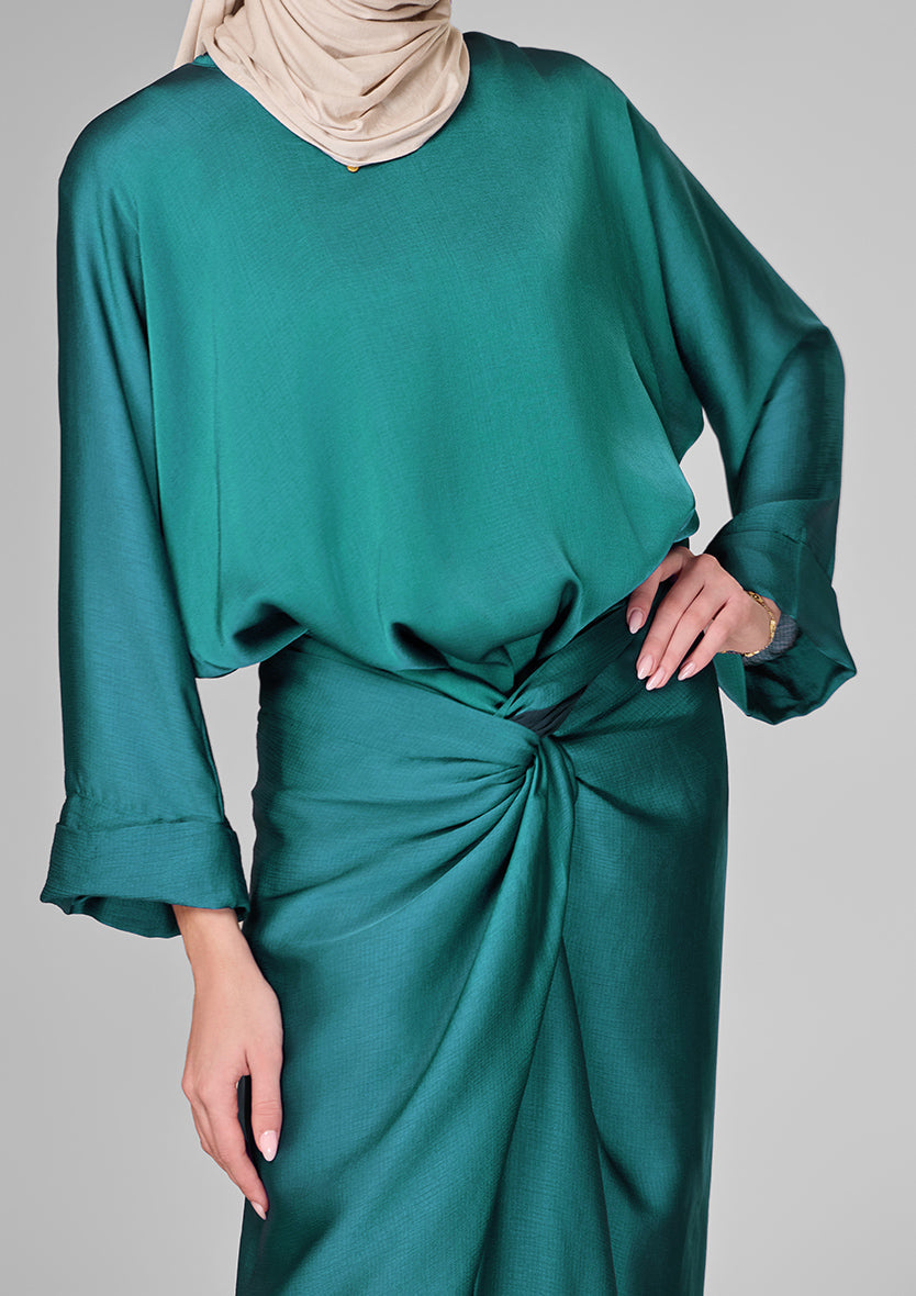 Green Satin - Sarong & Top Set