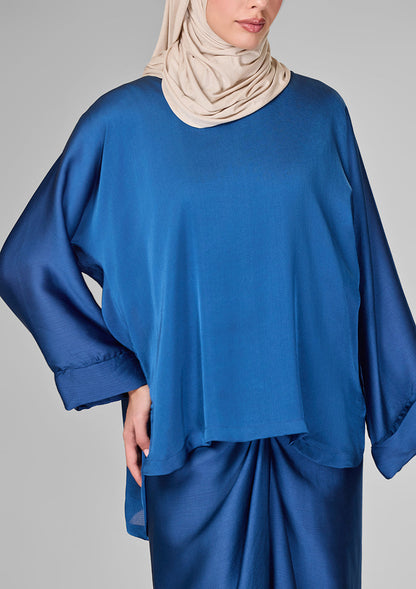 Navy Satin - Sarong & Top Set