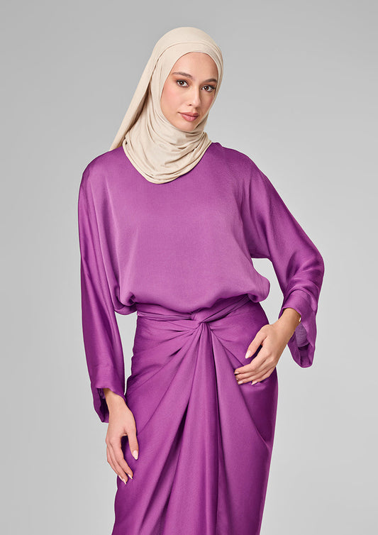 Plum Satin - Sarong & Top Set