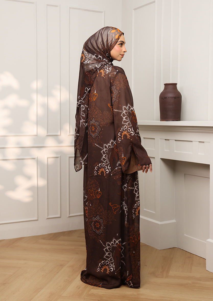 Tie Front Abaya & Shawl Set - Eden Garden