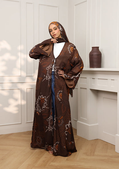 Tie Front Abaya & Shawl Set - Eden Garden