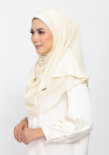Snow White - Plain Crinkled Chiffon