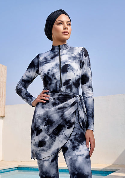 Storm Cloud Overall – 3 Piece Modest Swim Set