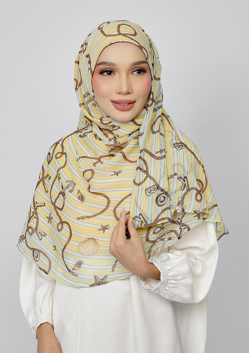 Sunlit Sailor - Instant Hijab With Inner
