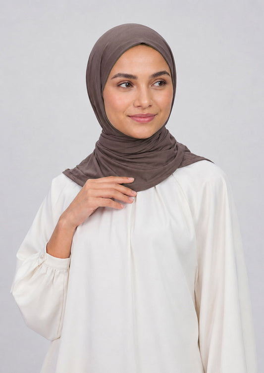 Cacao - Triangle Micromodal Hijab x Ascia