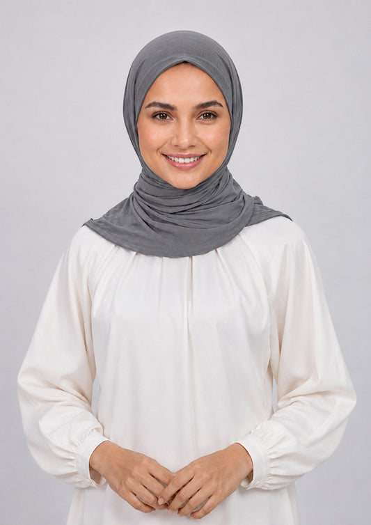 Dark gray- Triangle Micromodal Hijab x Ascia