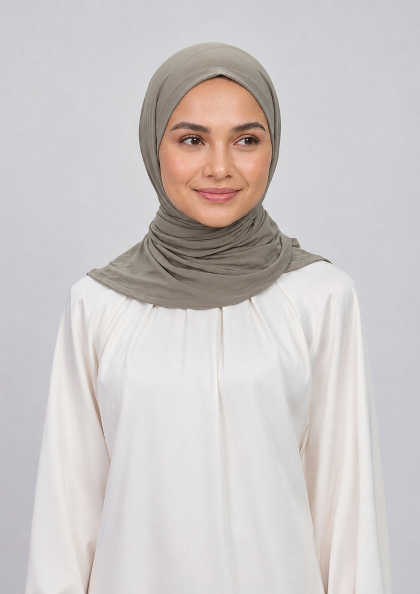 Wild truffle - Triangle Micromodal Hijab x Ascia