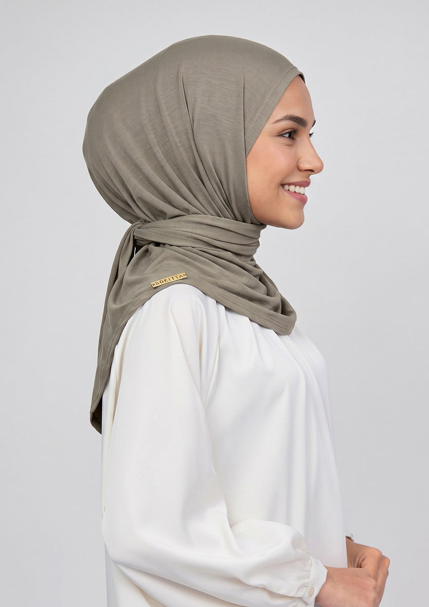 Wild truffle - Triangle Micromodal Hijab x Ascia